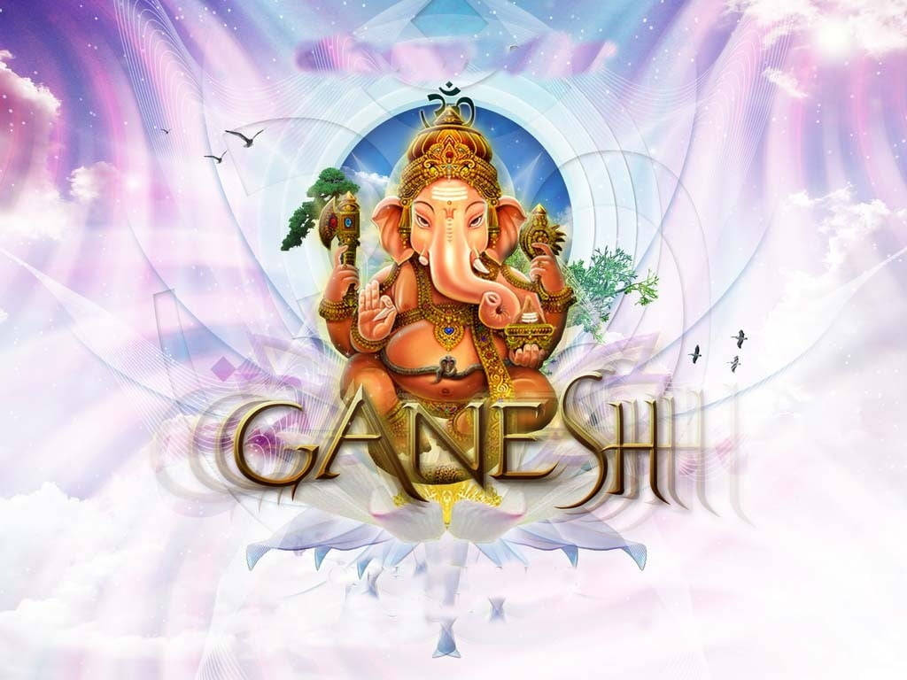 Ganesh Ji HD Lilac Heaven Baggrund Wallpaper