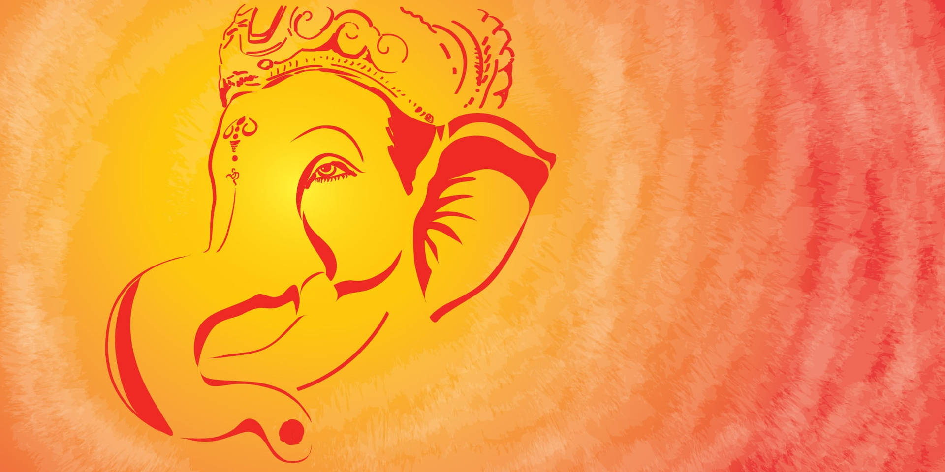 Ganesh Ji HD Red Elephant Head Wallpaper