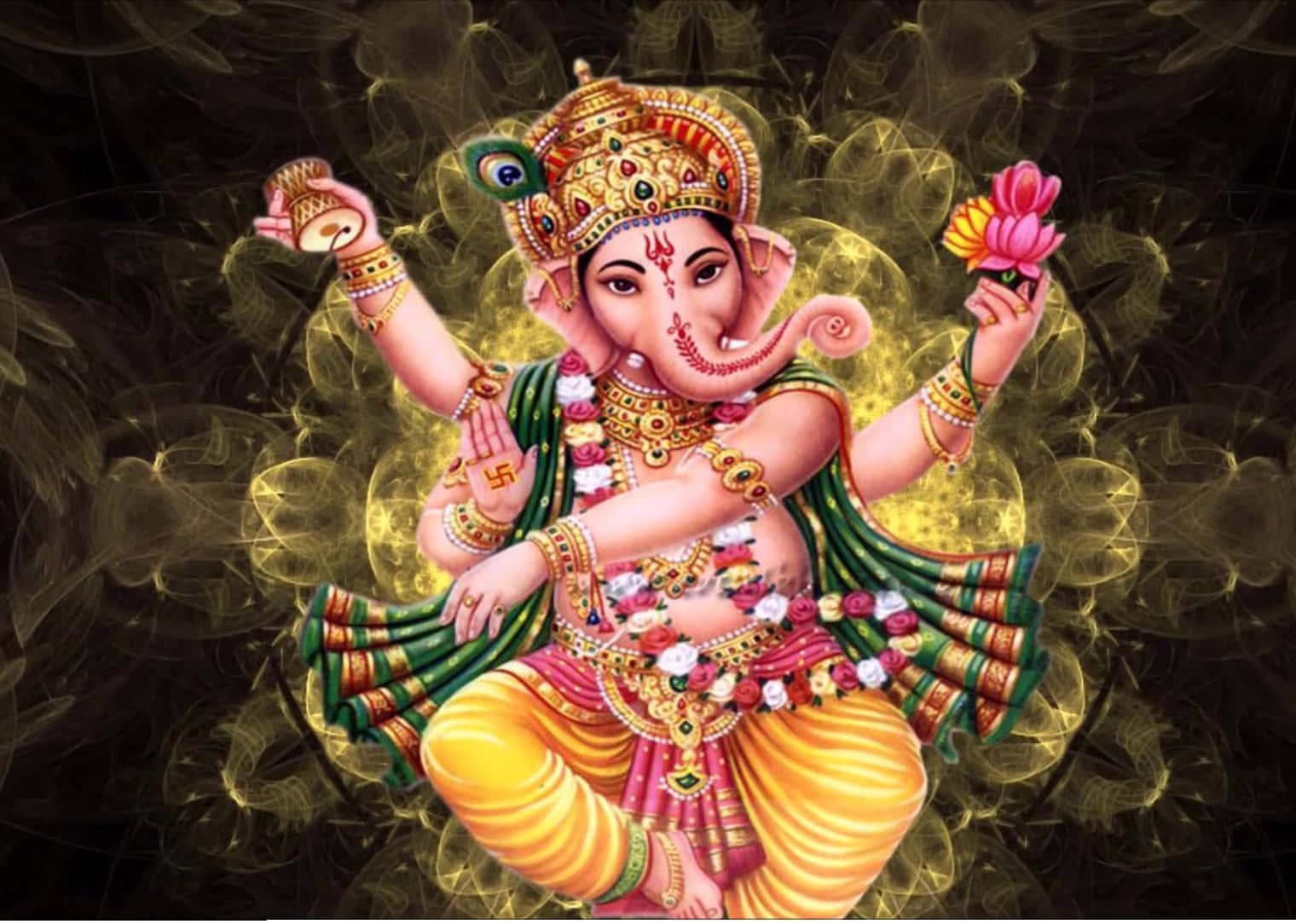 Download Lord Ganesh standing beside a river | Wallpapers.com