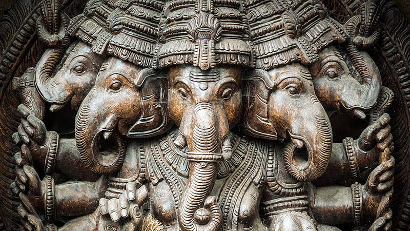 Statuadi Ganesh - Divinità Indiane Sfondo