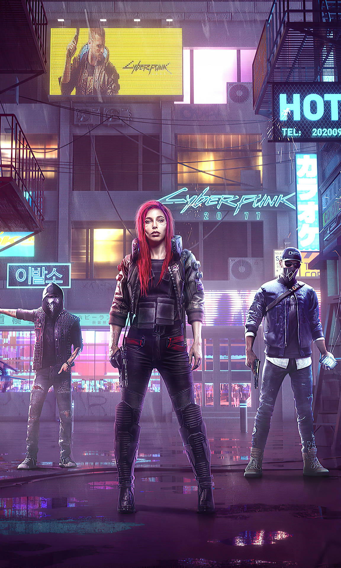 Gang For Hire In Cyberpunk For Android Wallpaper