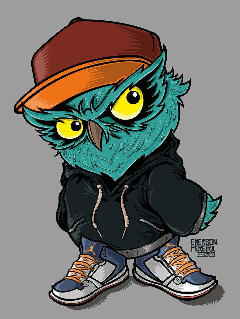 Cool Gangsta Cartoon Owl Wallpaper