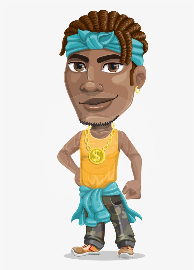 Personagemde Desenho Animado De Um Homem Negro Com Uma Bandana. Papel de Parede