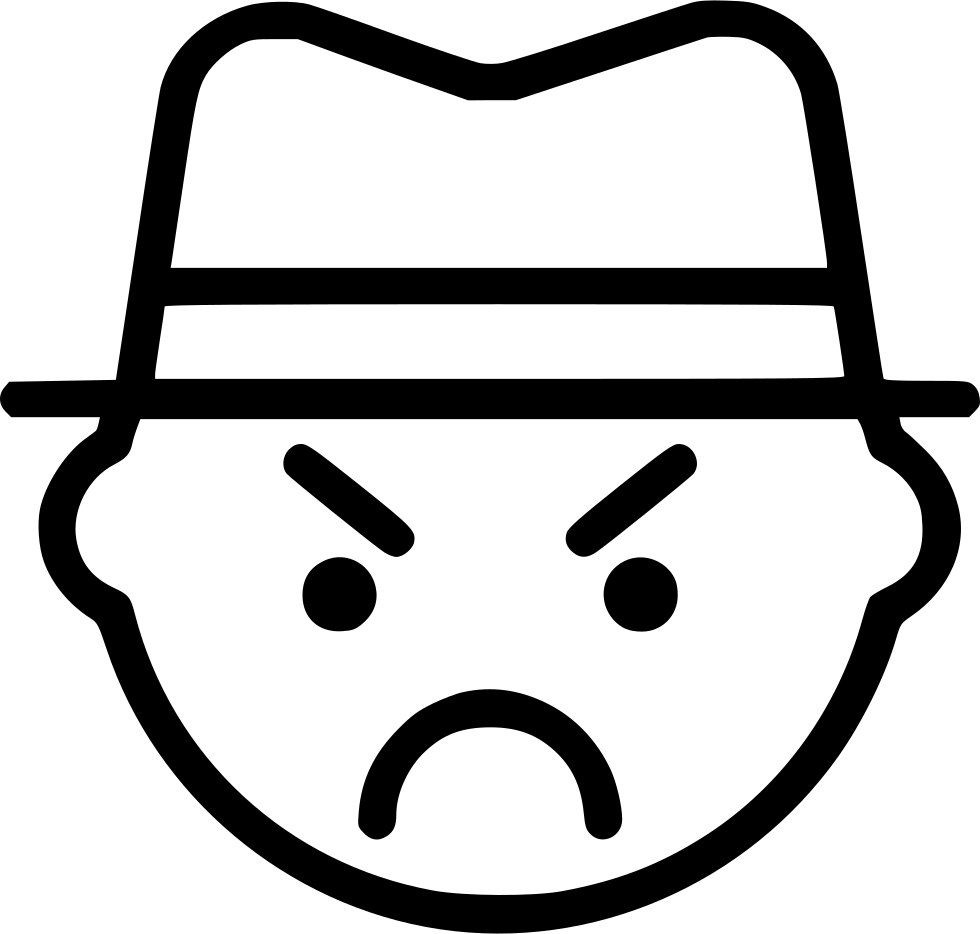 Gangsta Styled Emoji Outline PNG