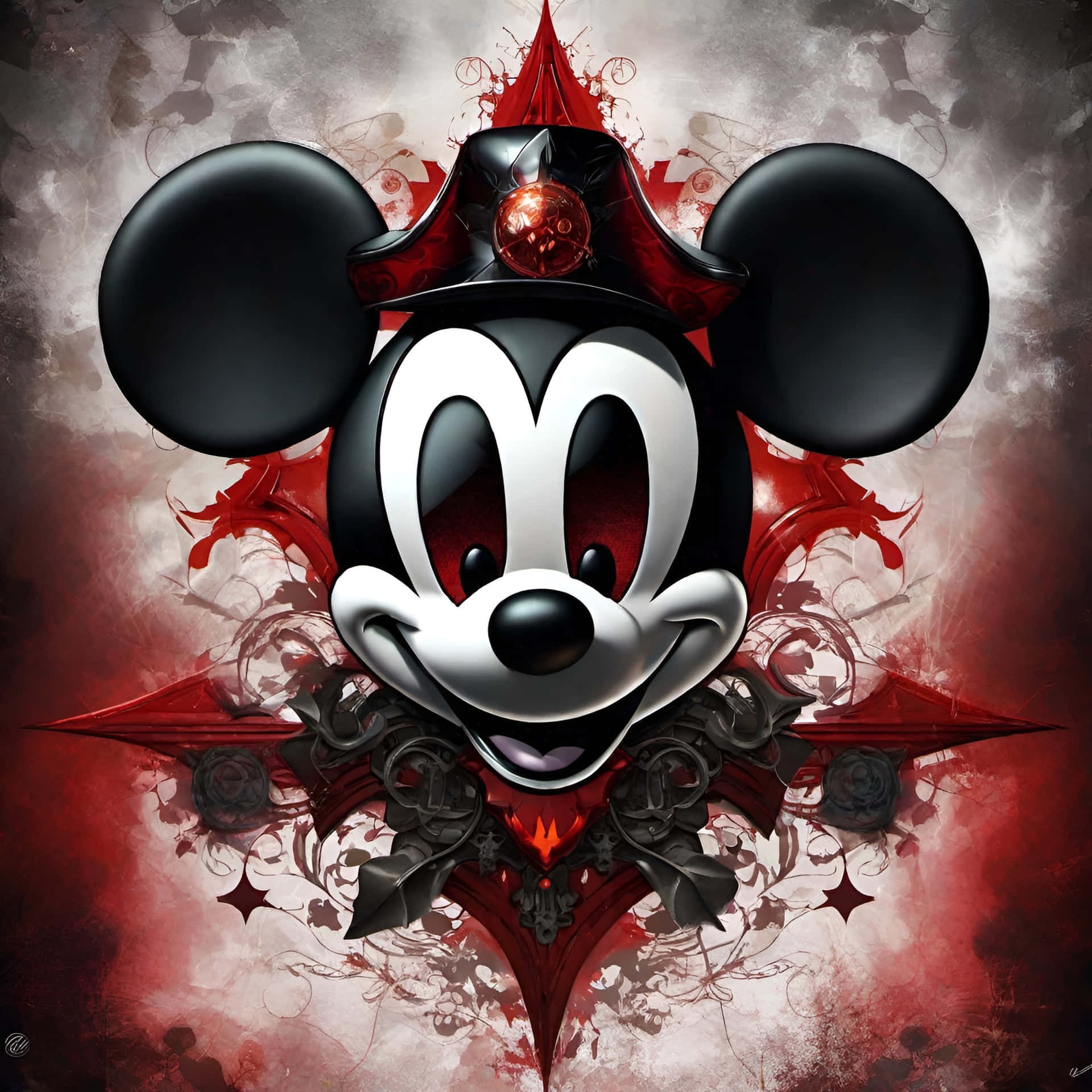 Gangster Mickey Mouse Kunstwerk Achtergrond