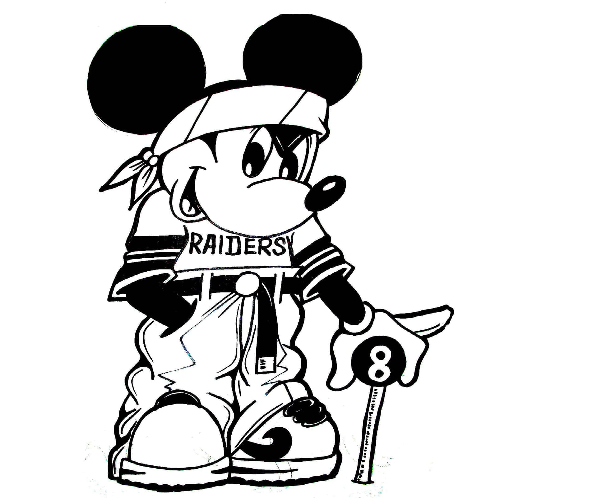 Gangster Mickey Mouse Kunstwerk Achtergrond