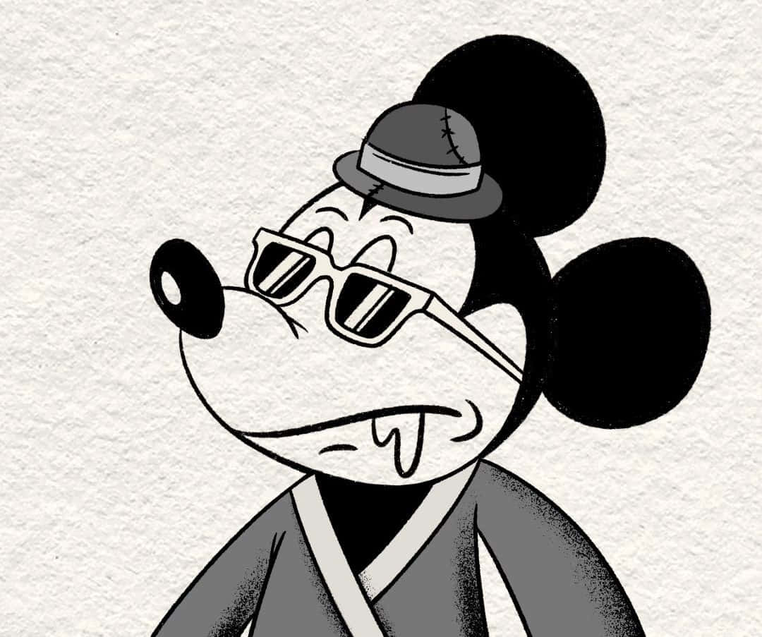 Gangster Mickey Mouse Illustratie Achtergrond