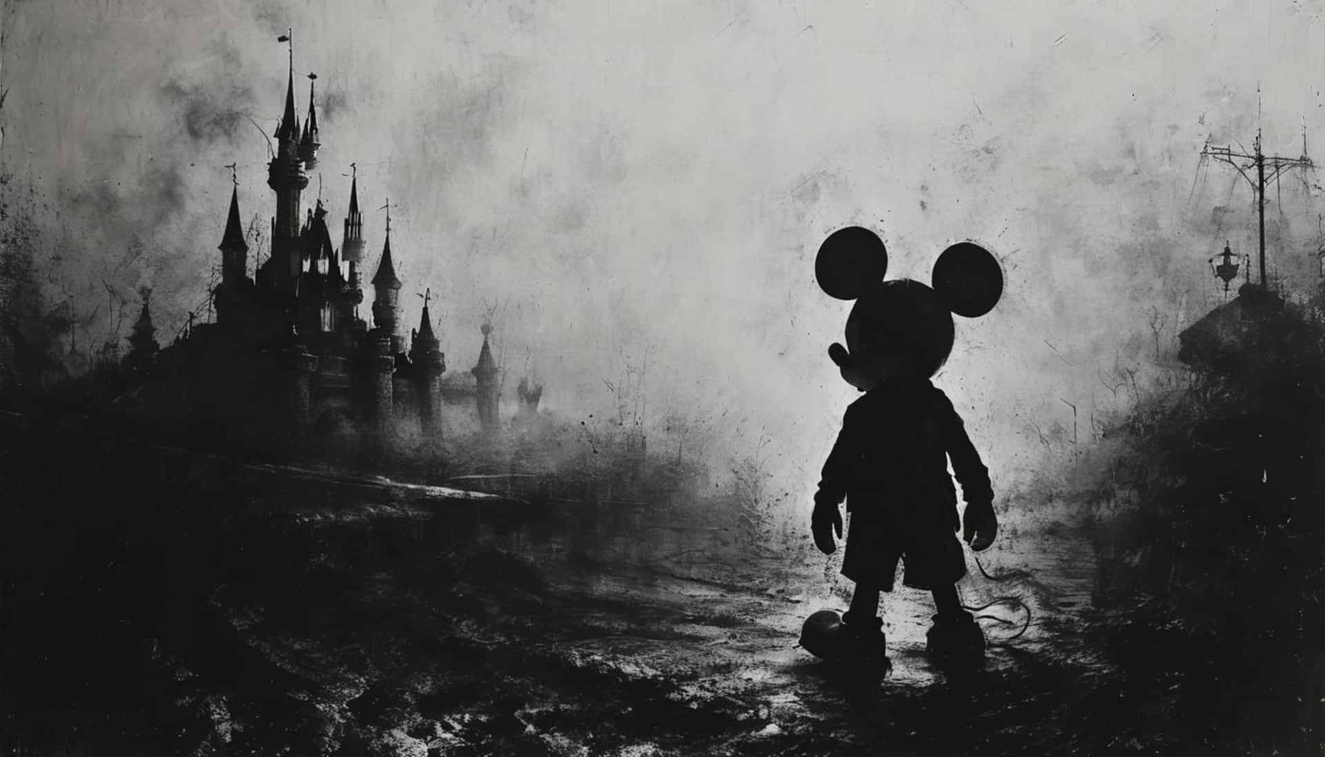 Gangster Mickey Mouse Silhouette Wallpaper