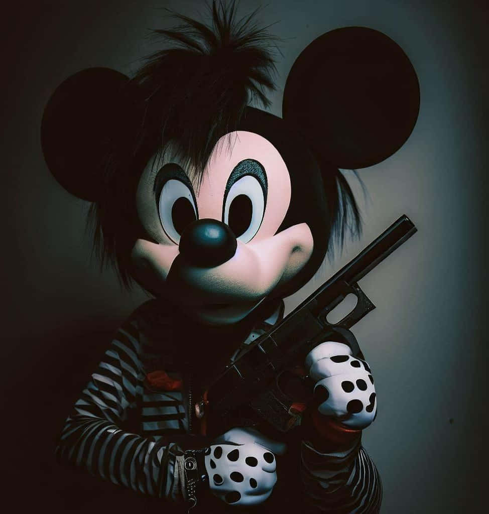 Gangster Mickey Mousewith Gun Wallpaper