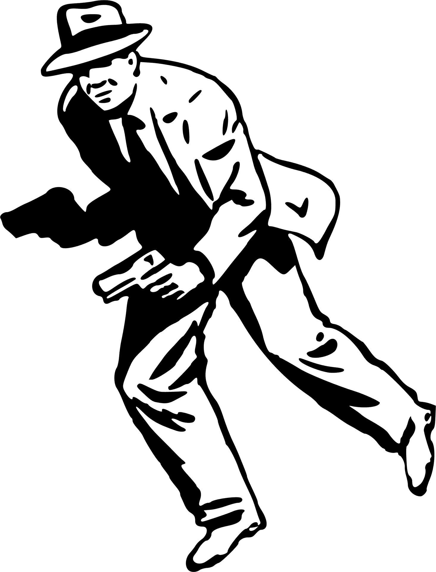 Gangster Silhouettewith Gun PNG