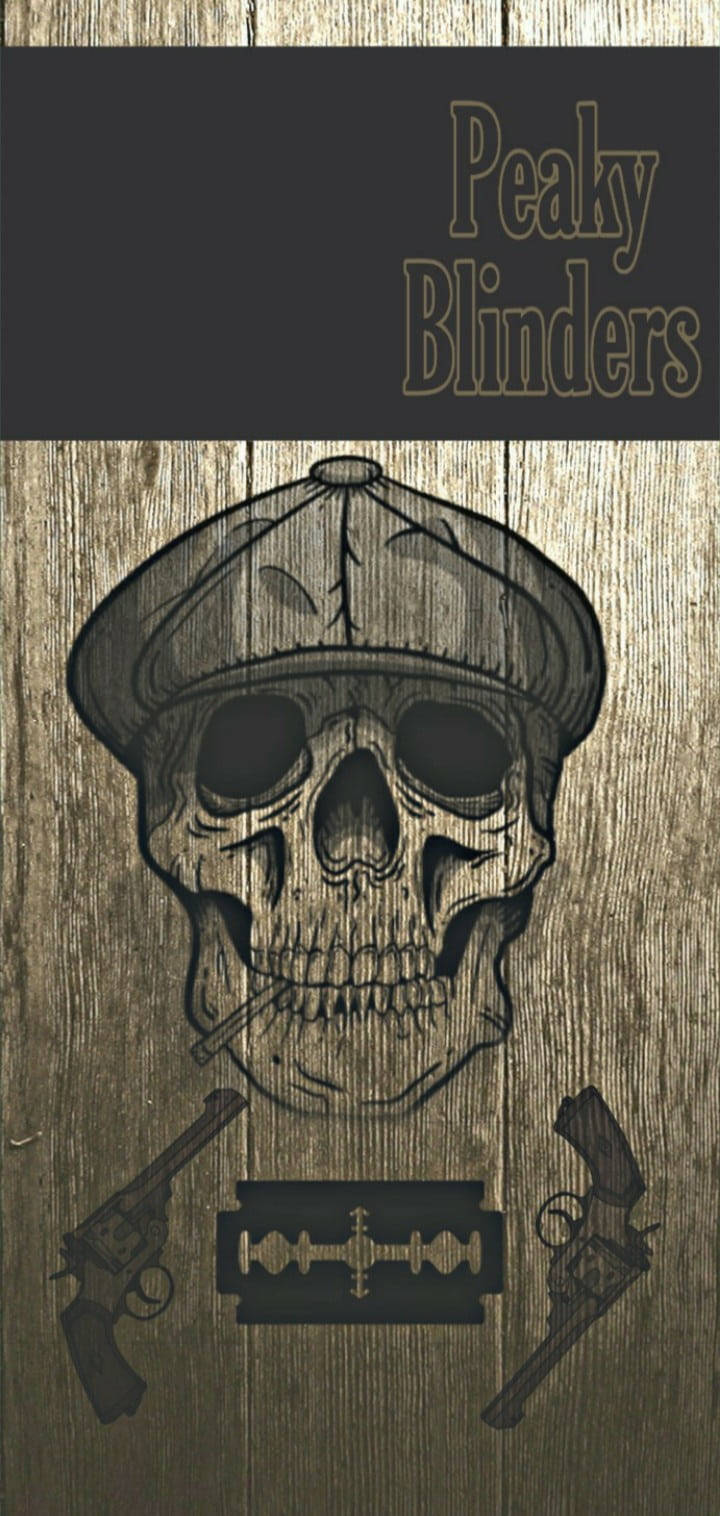 Gangster Skeleton With Hat And Guns Wallpaper