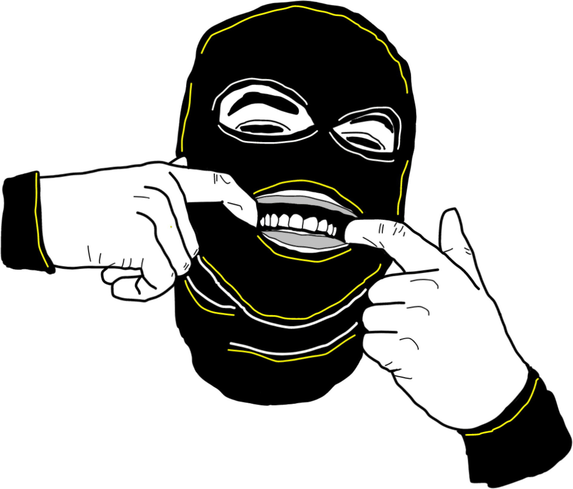 Gangster Ski Mask Hand Gesture PNG