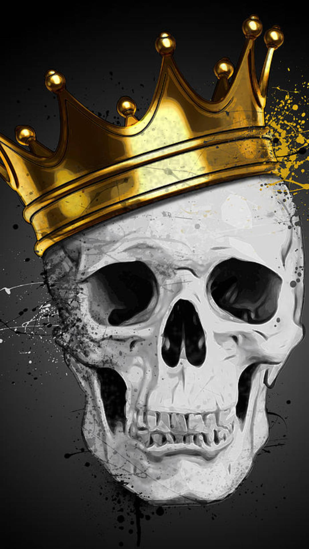 Gangster Skull With Gold Crown Wallpaper