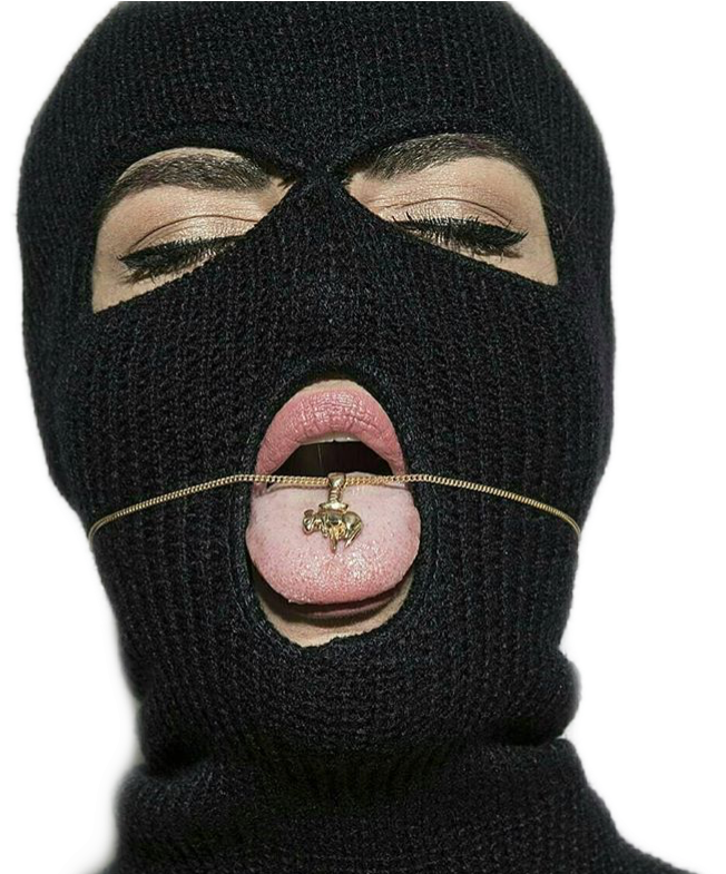 Gangster Themed Balaclavawith Mouthpiece PNG