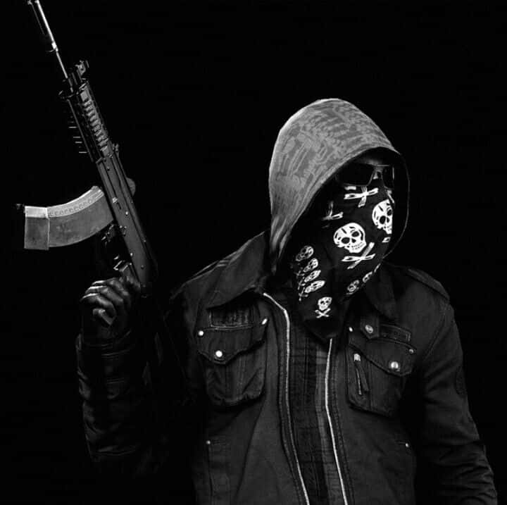 Masked Gangsters With Guns Wallpaper