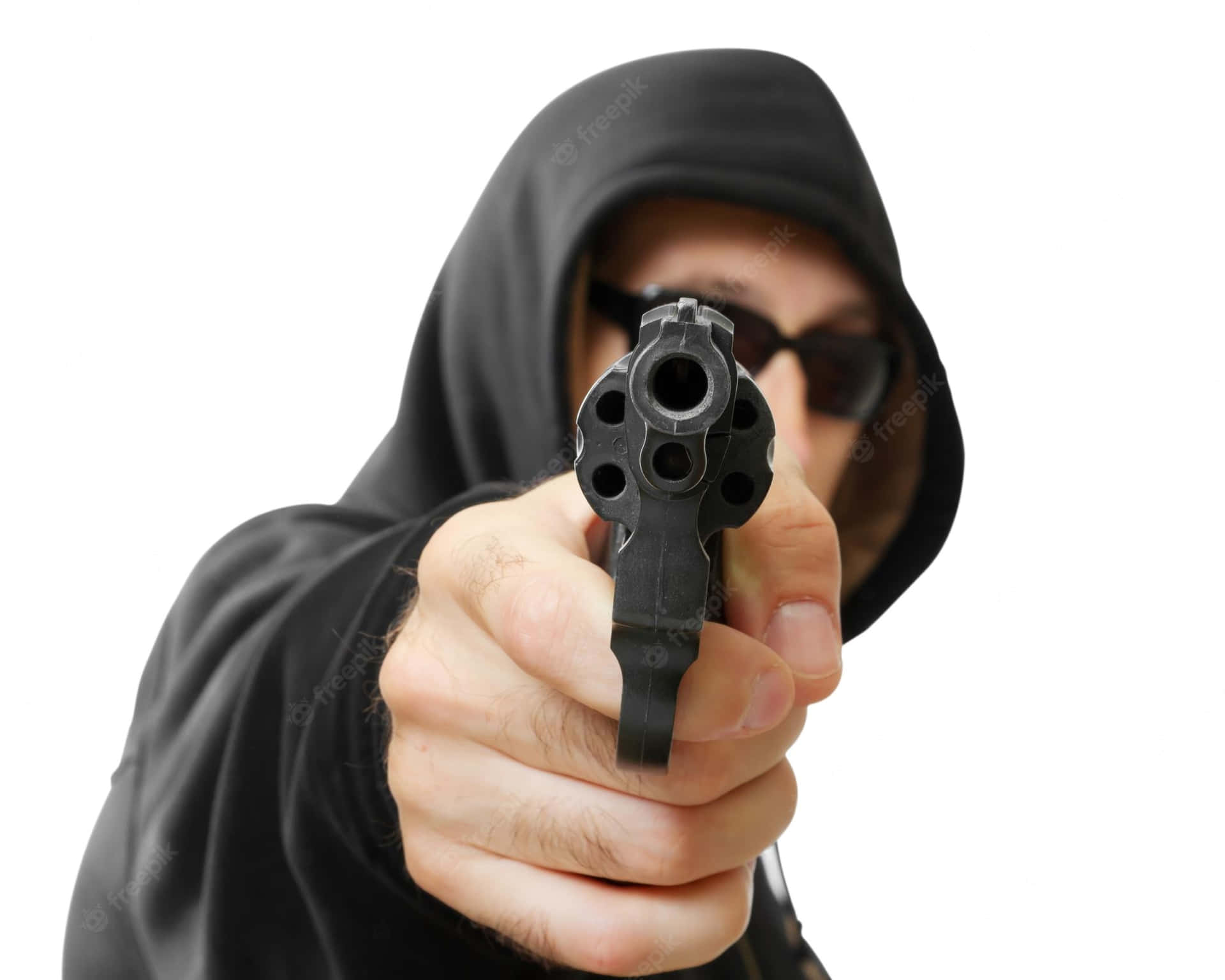 Gangsters With Guns Wearing Black Hoodie Wallpaper