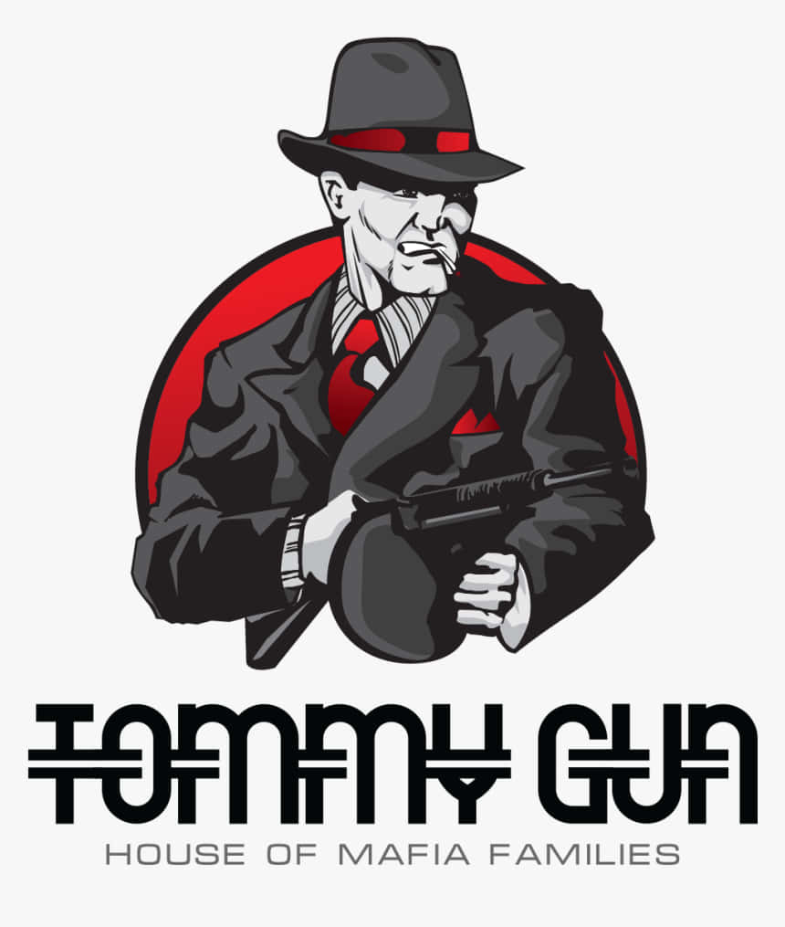 Logotypav Gangsters Med Vapen. Wallpaper