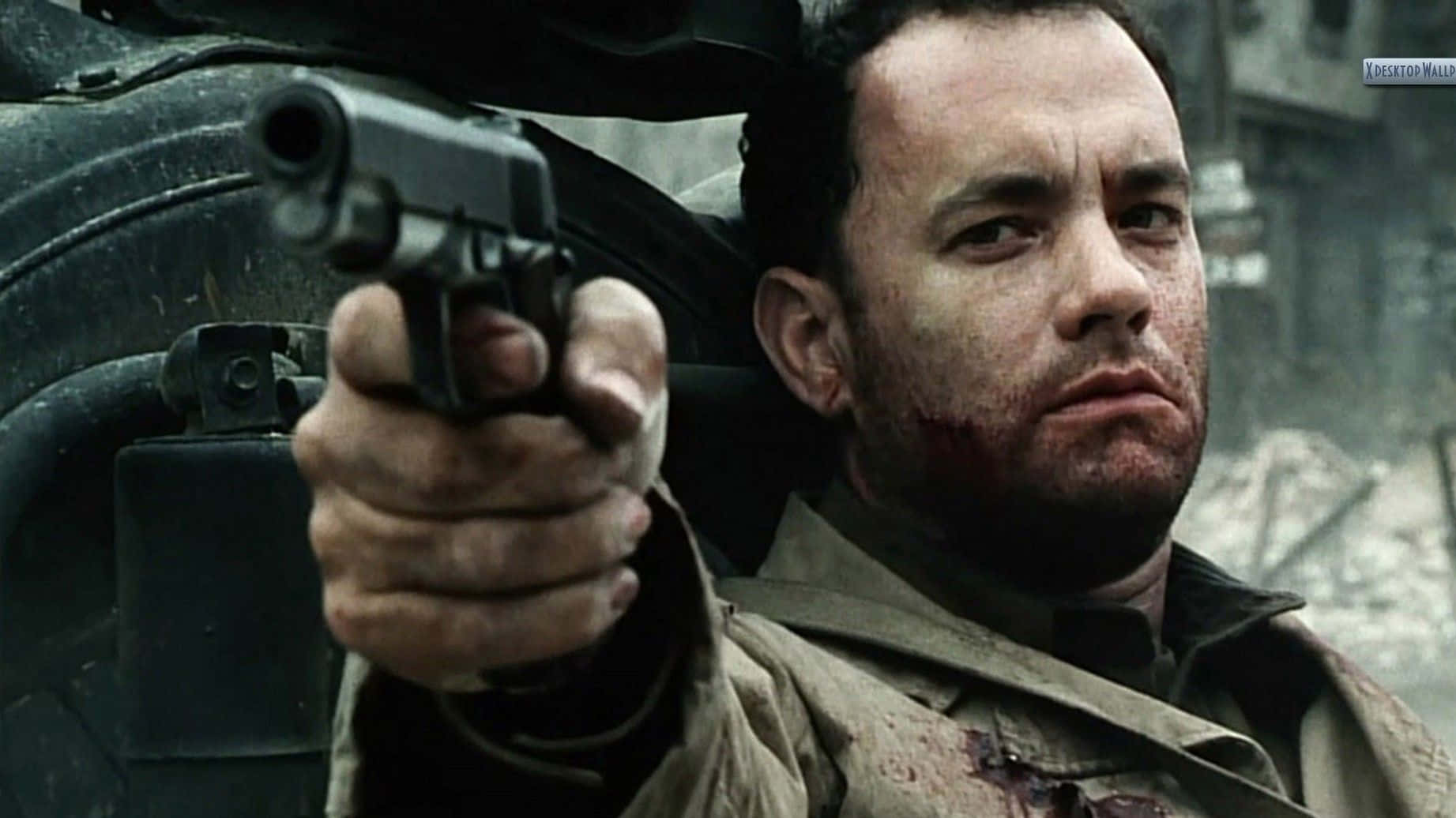 Tom Hanks As Gangsters With Guns Wallpaper