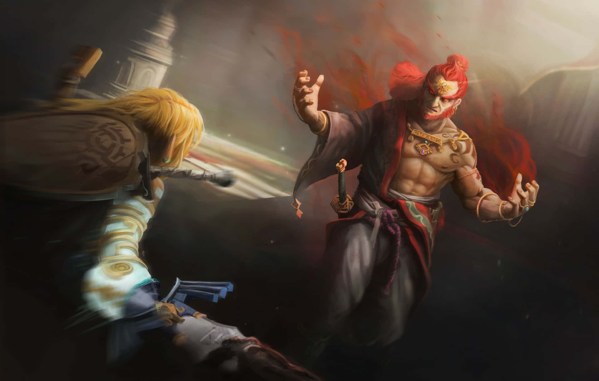 Battle-ready Ganondorf in Stunning Artwork Wallpaper