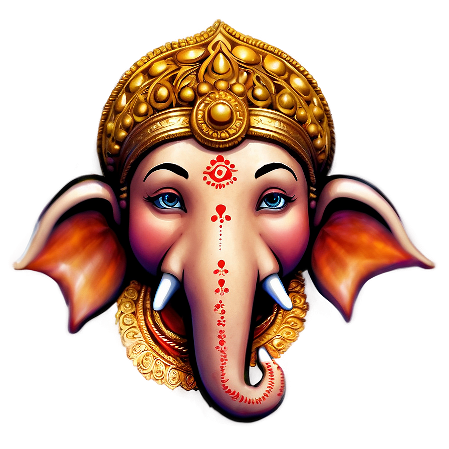 Download Ganpati Face Closeup Png Smn | Wallpapers.com