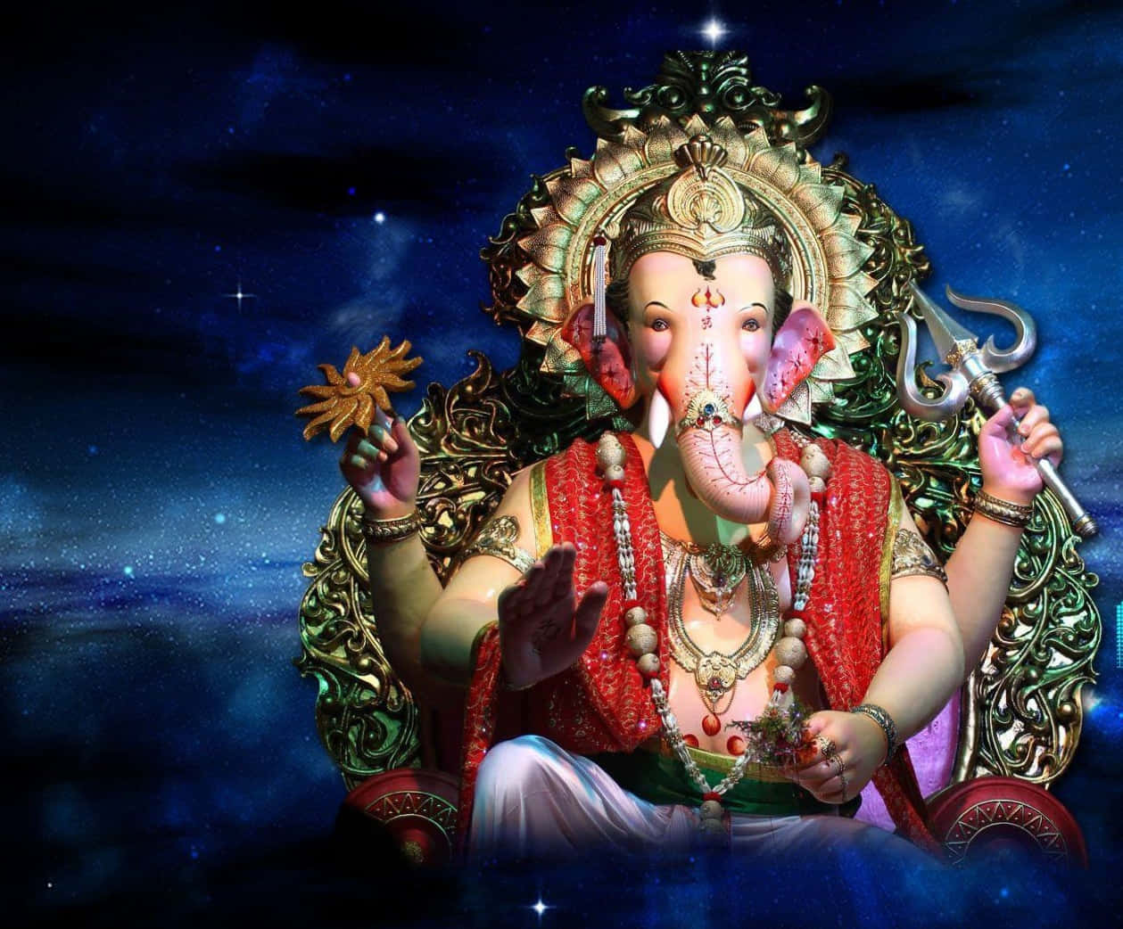 Se Ganesha Bappa Sterlig Sky udsigt billede åbning tapet
