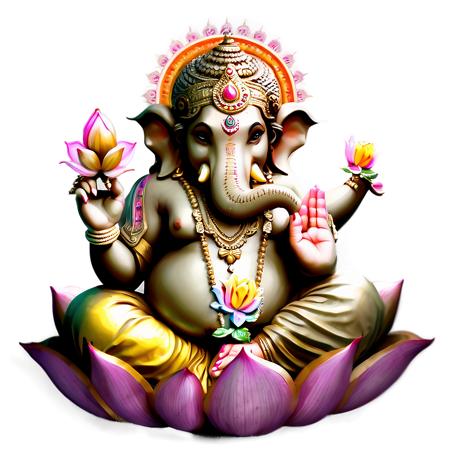 Ganpati With Lotus Png 92 PNG