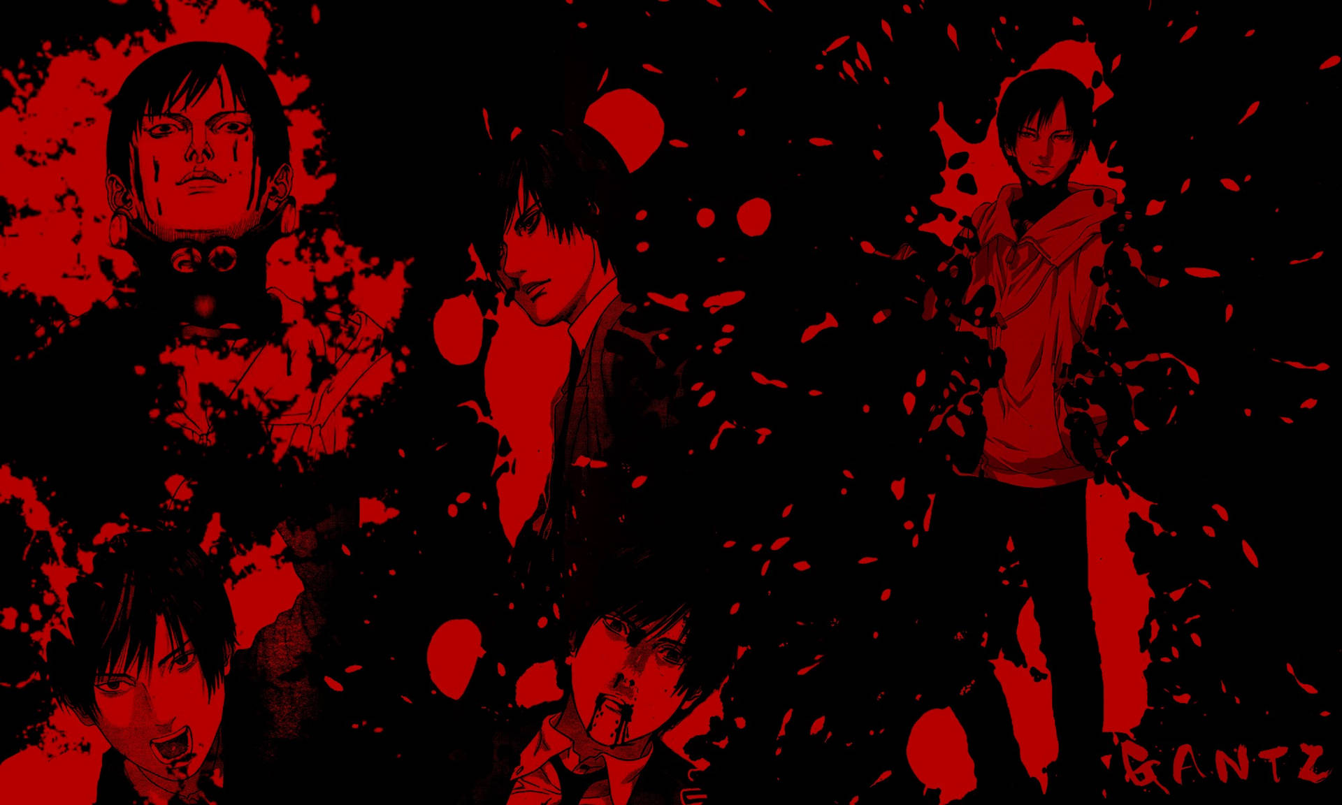 Gantz Black And Red Poster Background