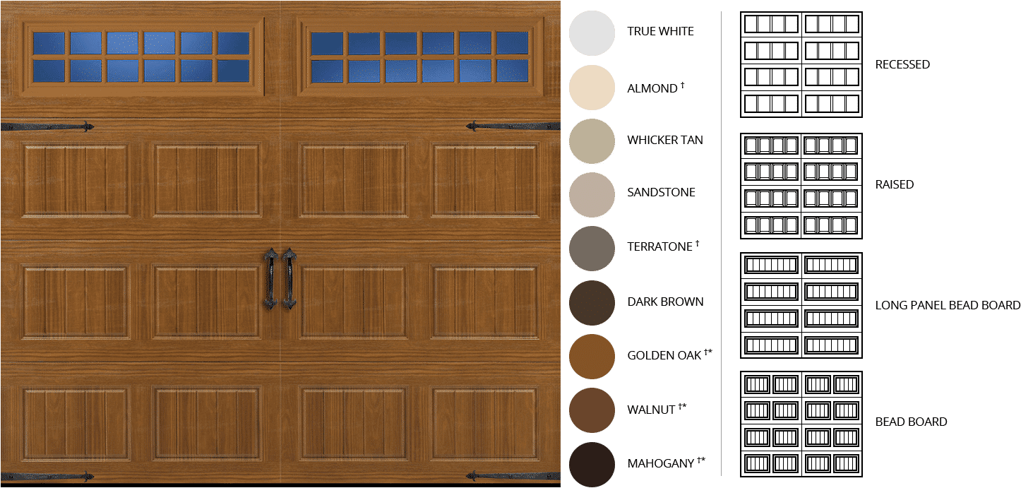 Garage Door Colorand Panel Options PNG