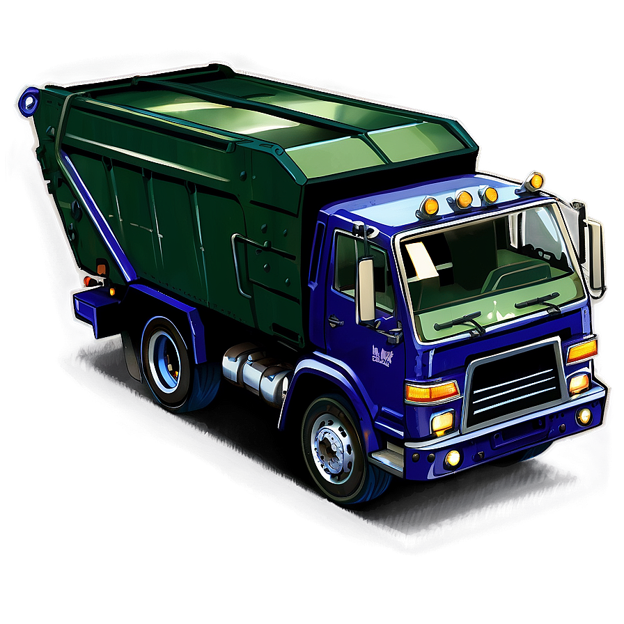 Garbage Truck At Night Png 06202024 PNG