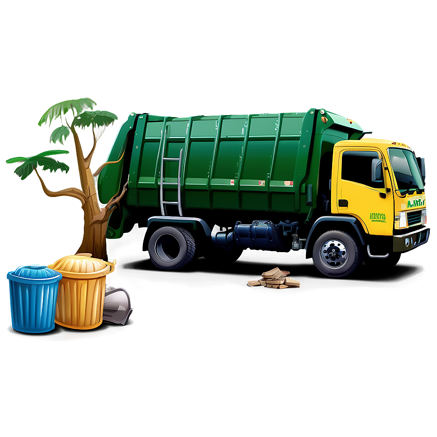 Garbage Truck In Neighborhood Png Uec41 PNG