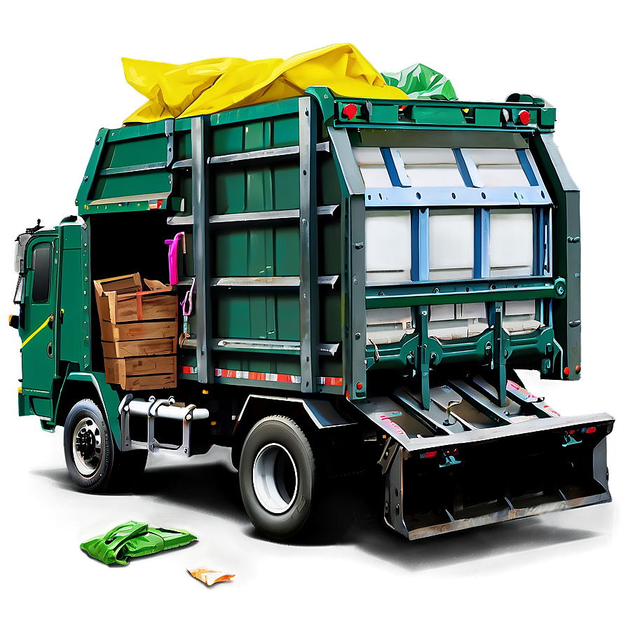 Garbage Truck Loading Trash Png Vaa7 PNG