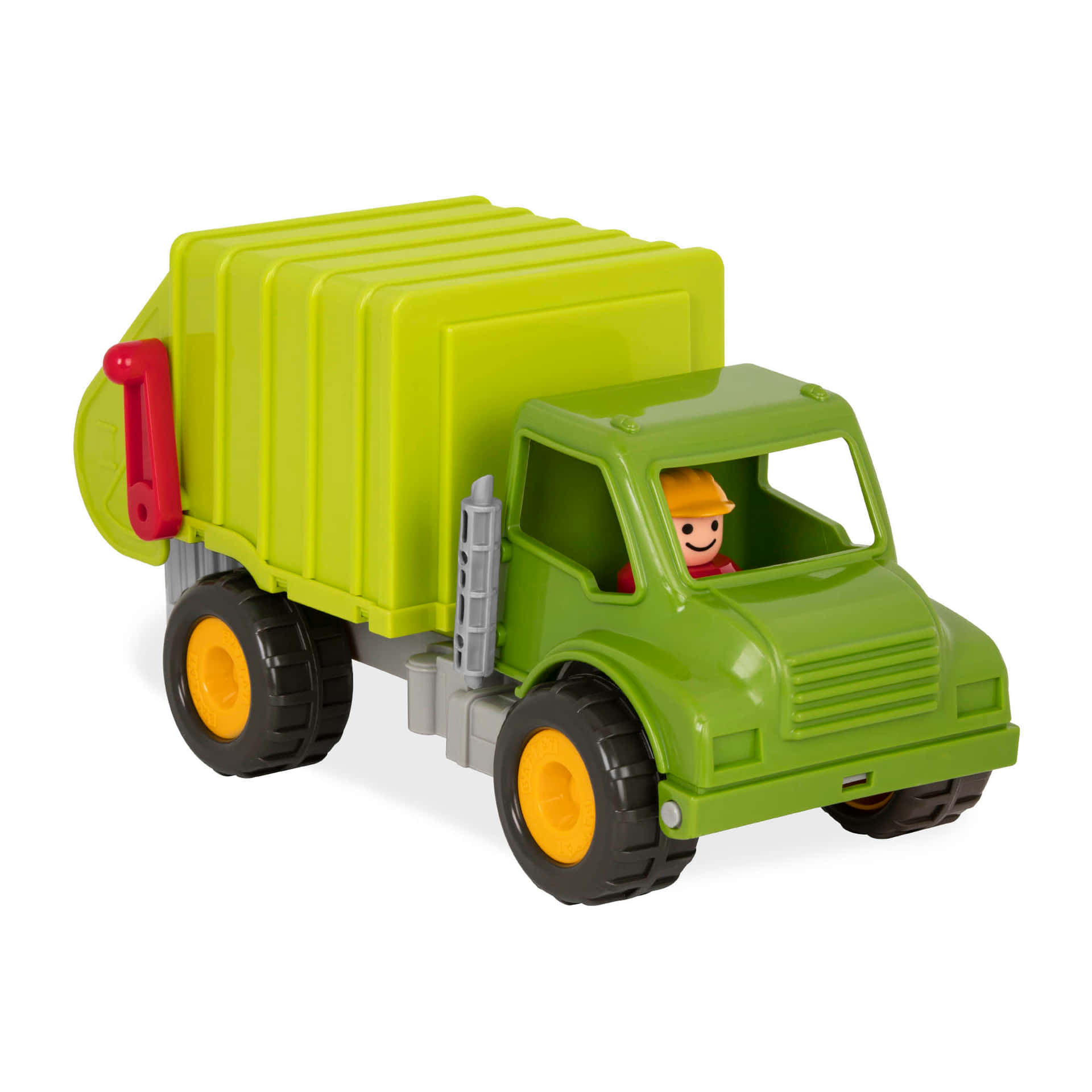 A Green Toy Truck With A Man Driving It