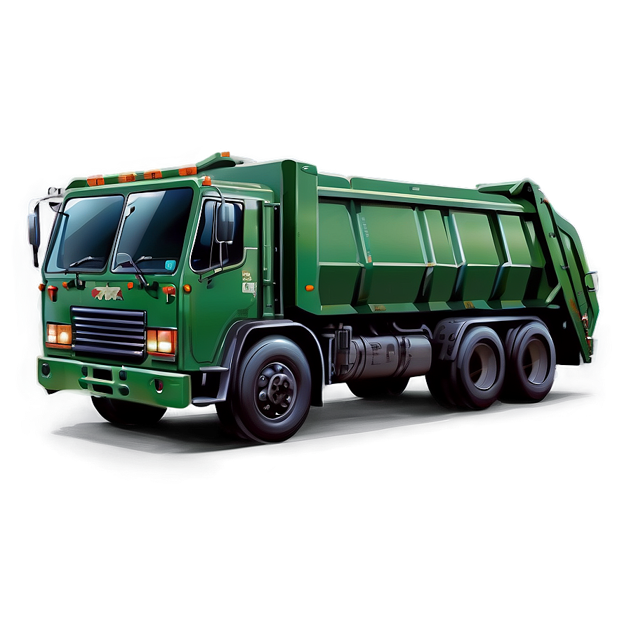 Garbage Truck Vector Art Png Opi12 PNG