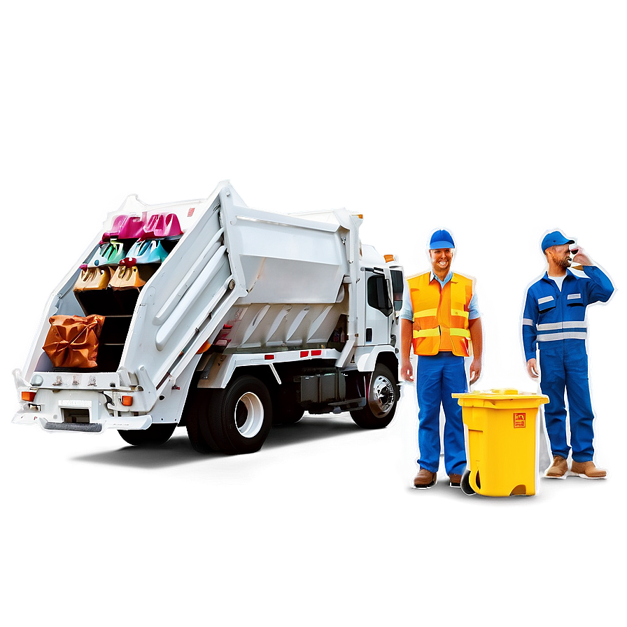 Garbage Truck With Crew Png 06202024 PNG