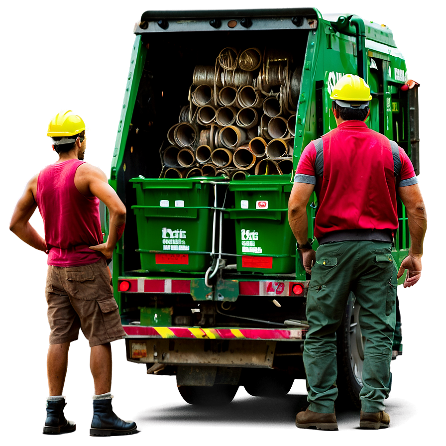 Garbage Truck With Crew Png Xvx28 PNG