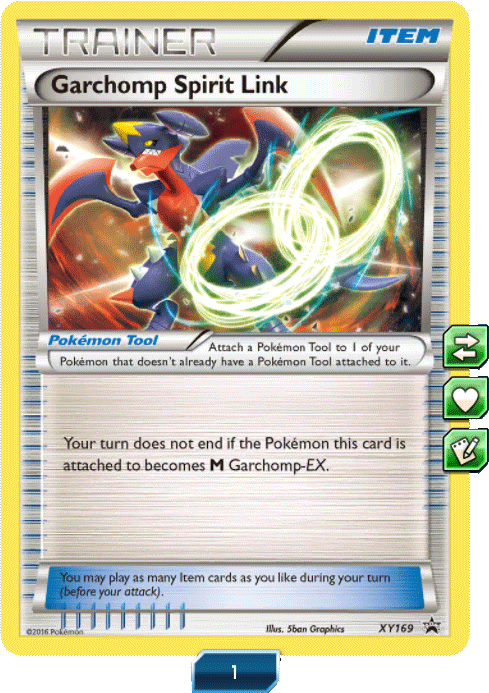 Garchomp Spirit Link Pokemon Card X Y169 PNG