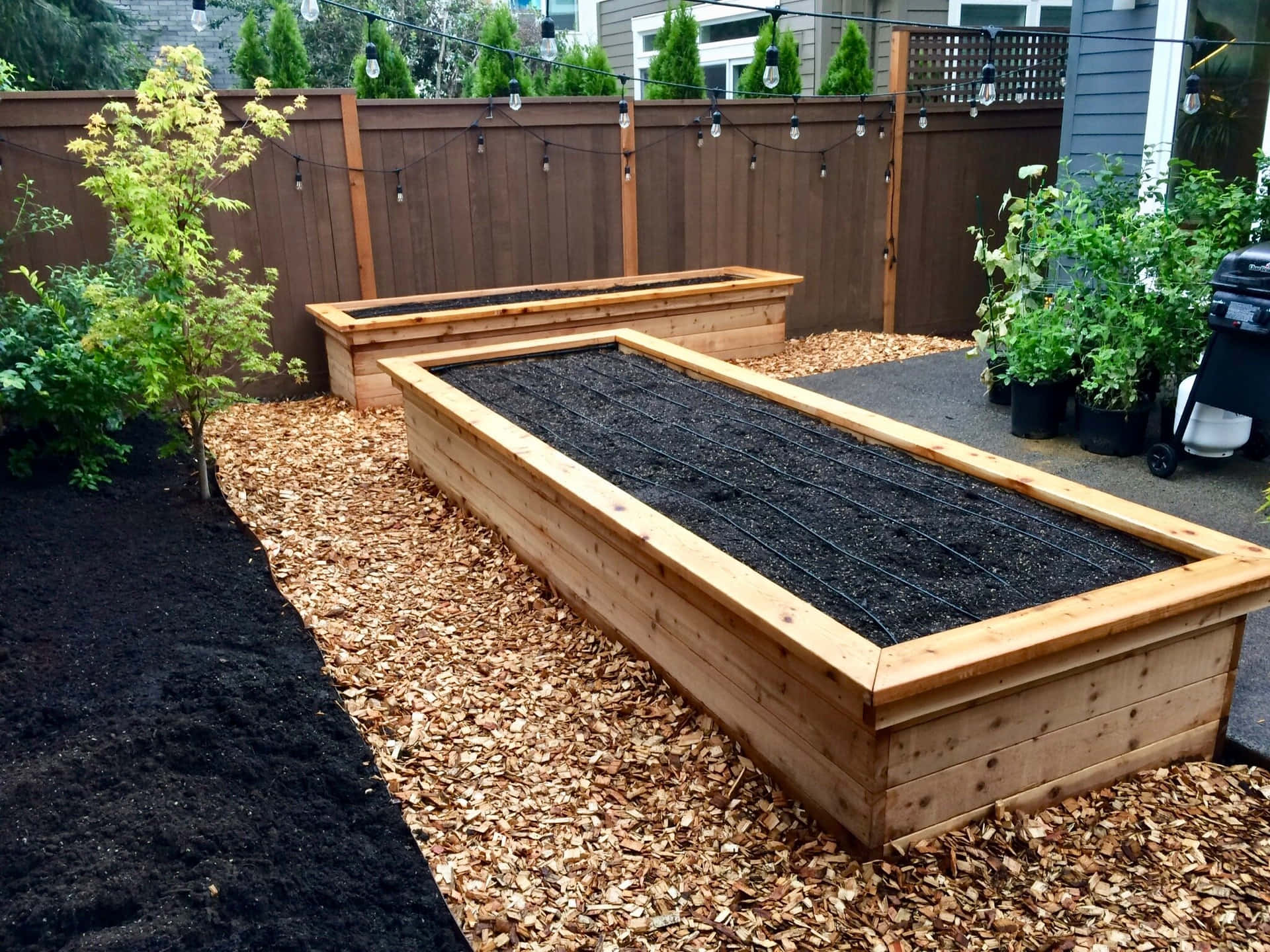 A beautifully landscaped garden bed to enjoy in the comfort of your own backyard Wallpaper