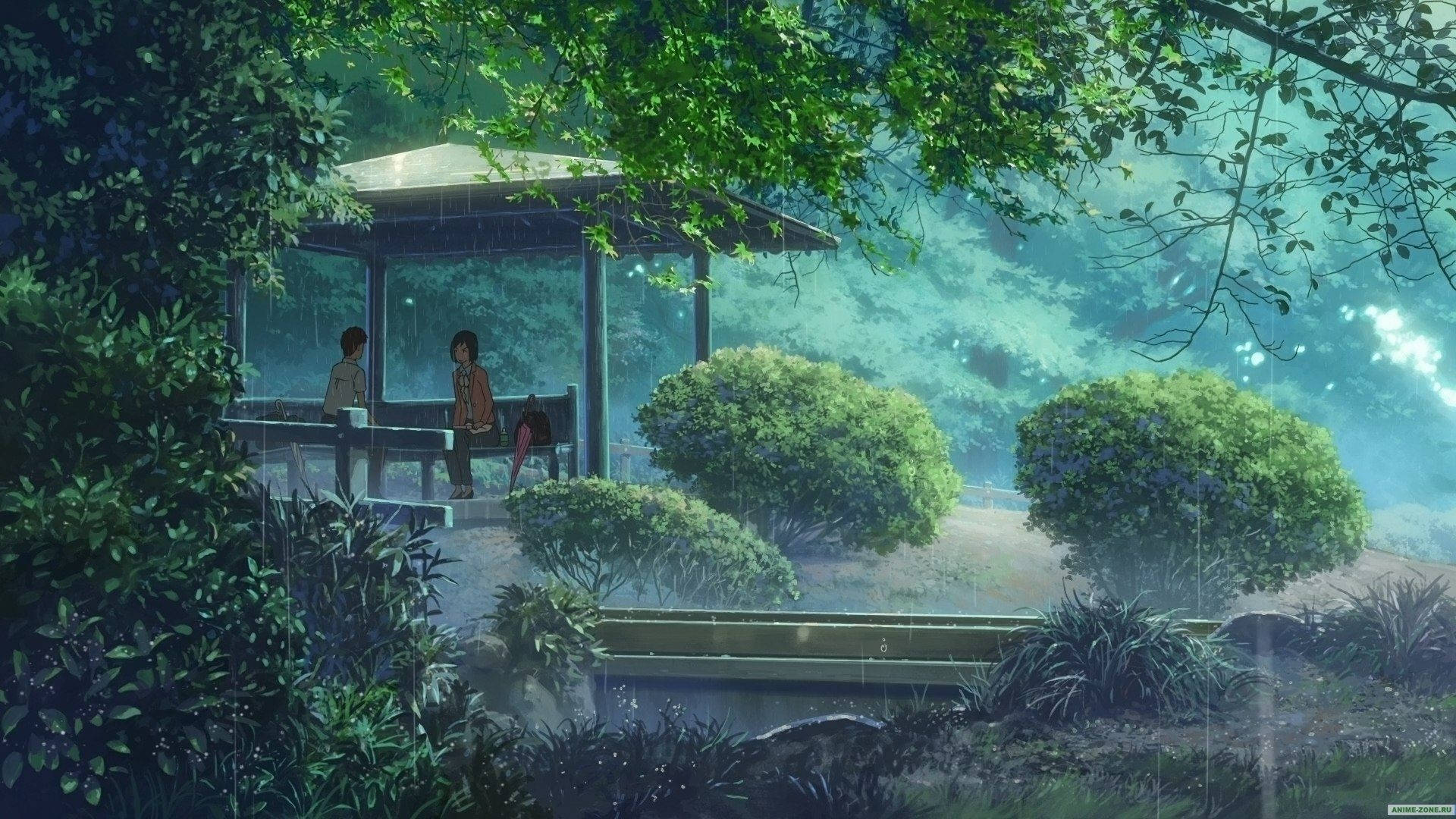Giardino Delle Parole Makoto Shinkai Rain Aesthetic Sfondo