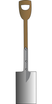 Garden Spade Vector Illustration PNG