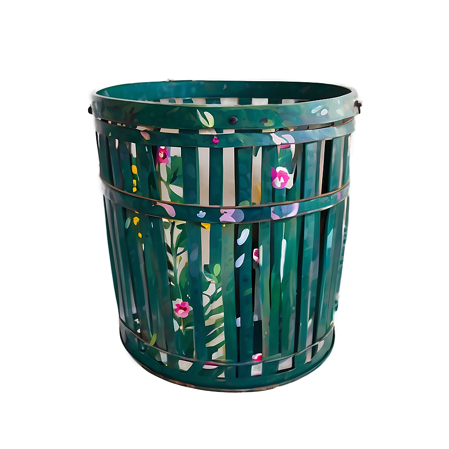 Garden Waste Bin Floral Png Rlw79 PNG