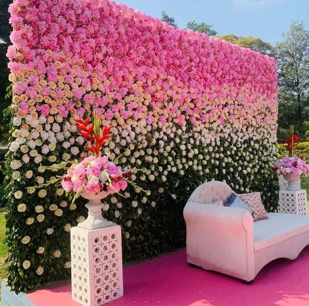 Elegant Garden Wedding Ceremony Wallpaper