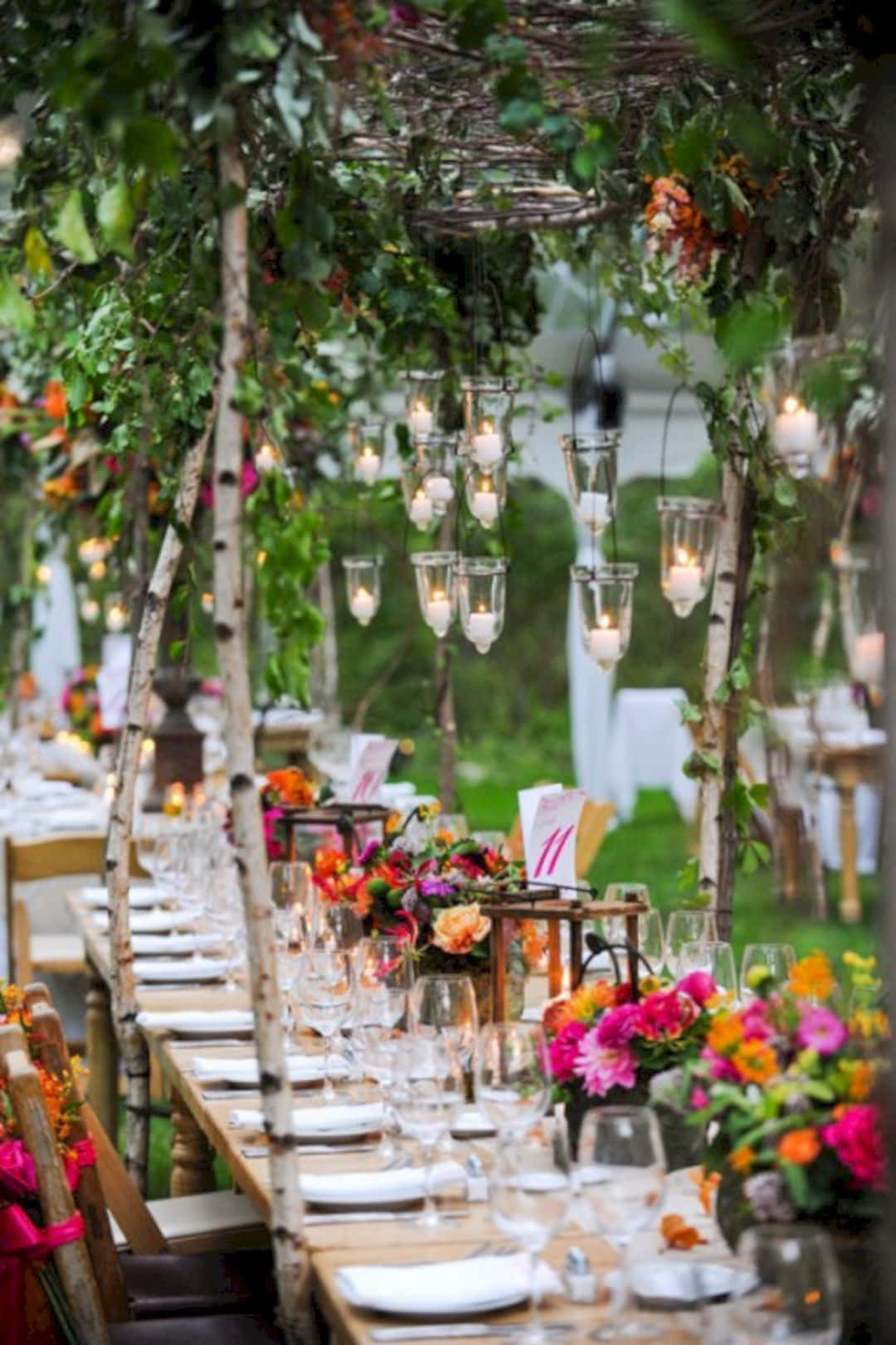 Enchanting Garden Wedding Setup Wallpaper
