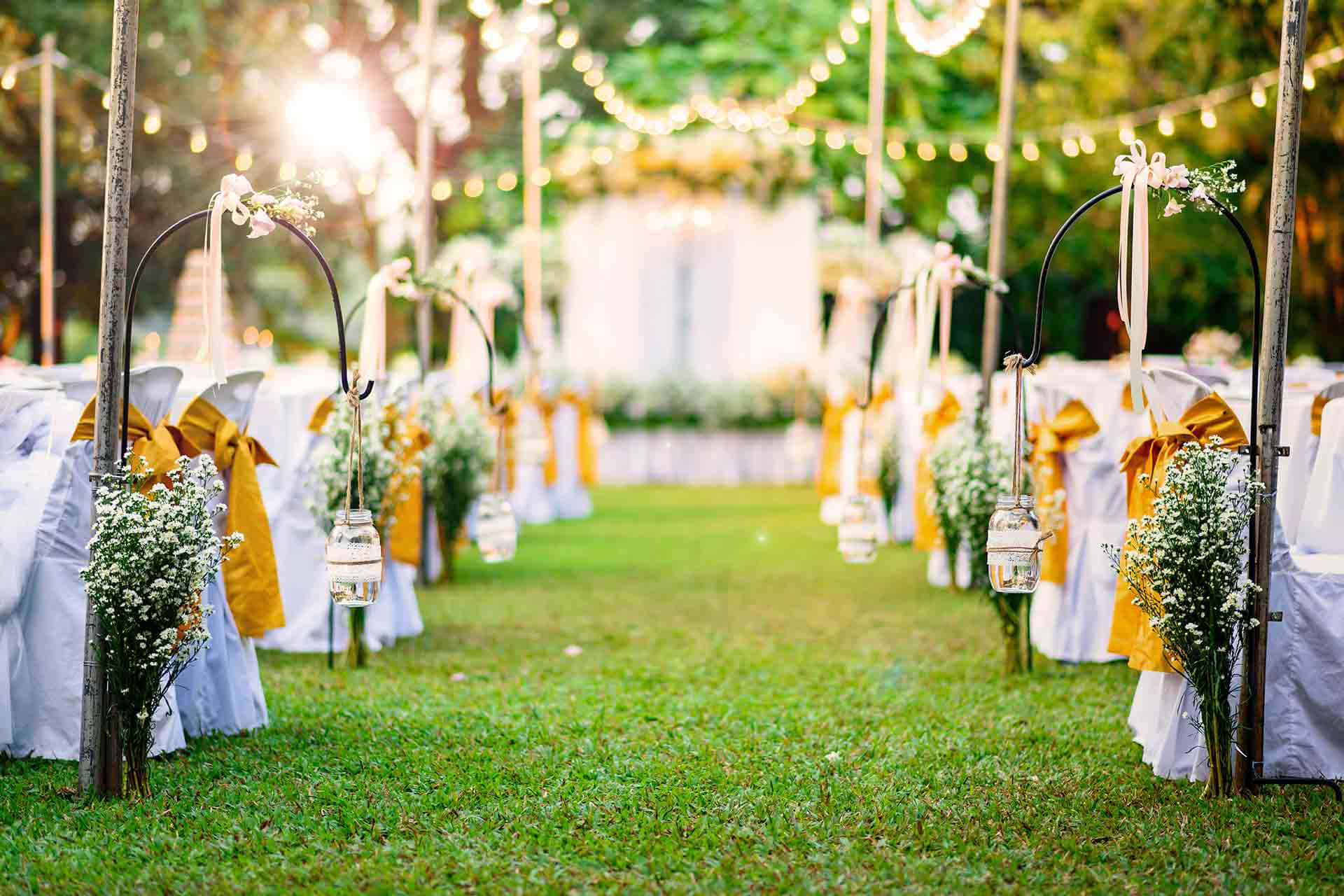 Enchanting Garden Wedding Setup Wallpaper