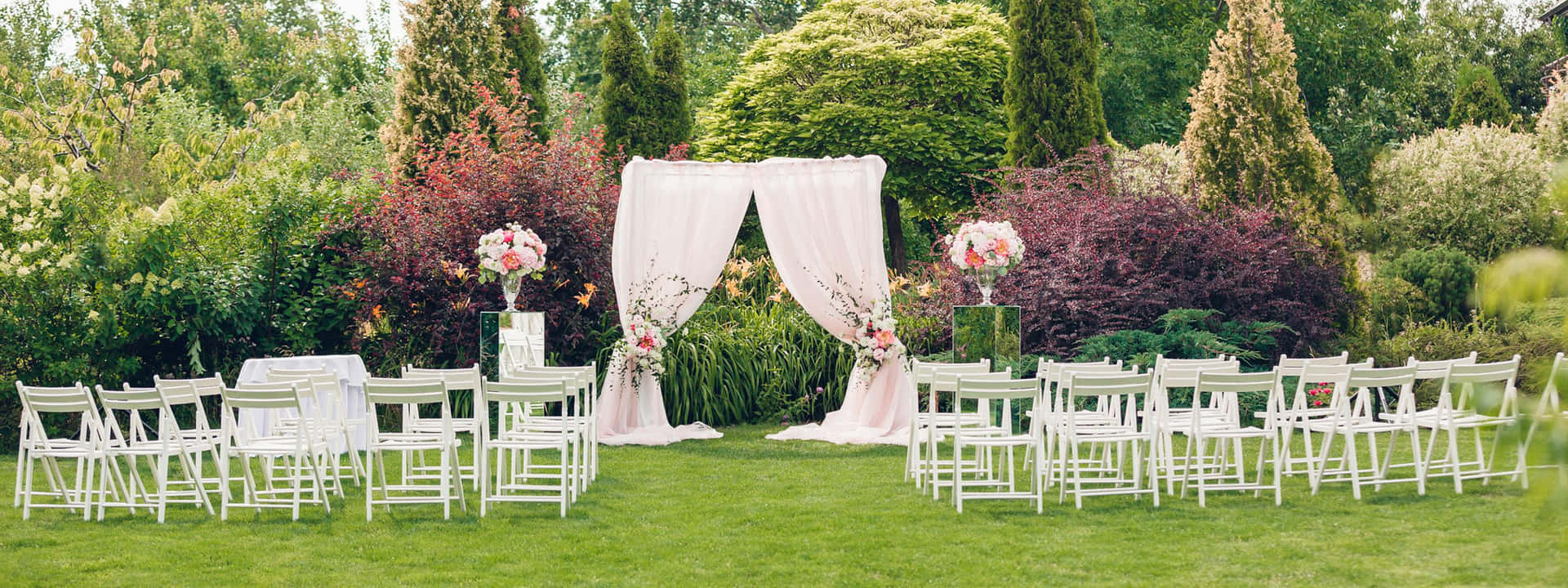 Enchanting Garden Wedding Ceremony Wallpaper