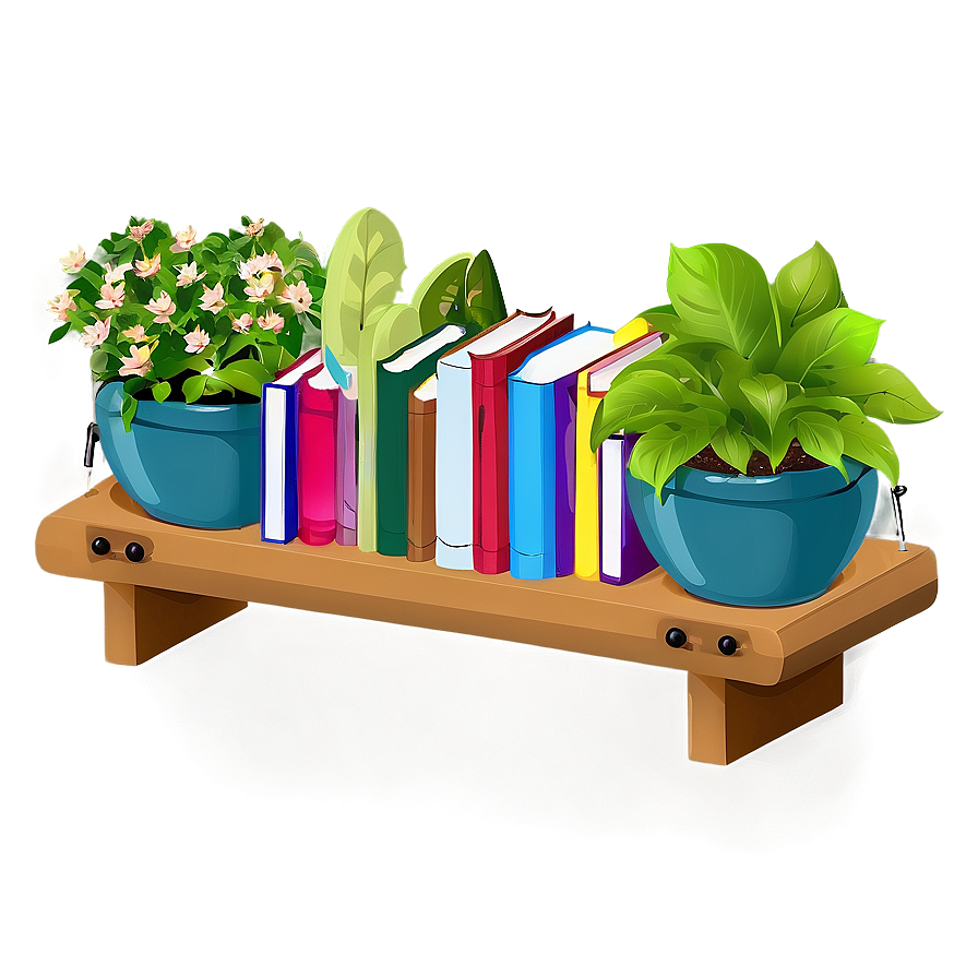 Gardening Books Shelf Png 2 PNG