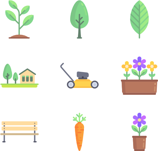 Gardening Icons Set PNG