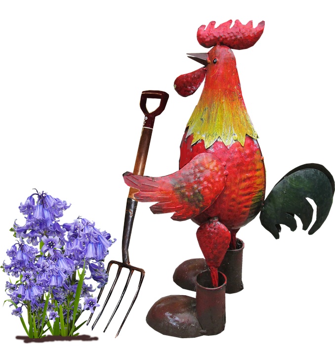 Gardening Rooster Artwork PNG
