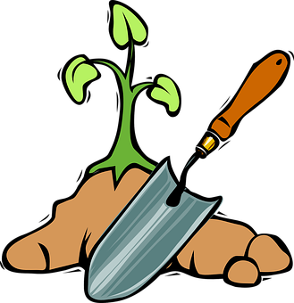 Gardening Spadeand Sprout Graphic PNG