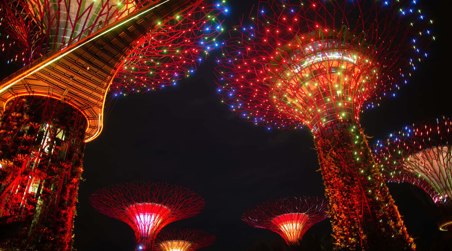 Gardens By The Bay Night Lights Wallpaper