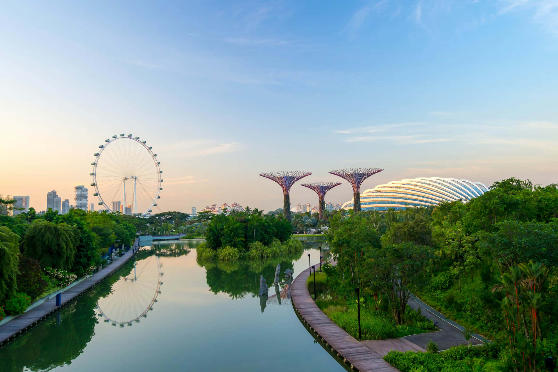 Gardens By The Bay Singapore Sunset Wallpaper